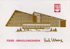 Postkarte mit Werbung vom FDGB-Erholungsheim "Karl Marx" in Schöneck (Vogtland) - 1985