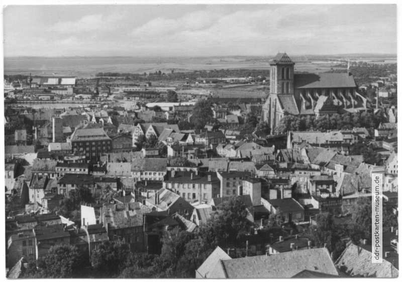 Blick über Wismar zur Nikolaikirche - 1968
