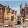 Markt mit Rathaus, Luther-Denkmal und Blick zur Stadtkirche - 1976 / 1979