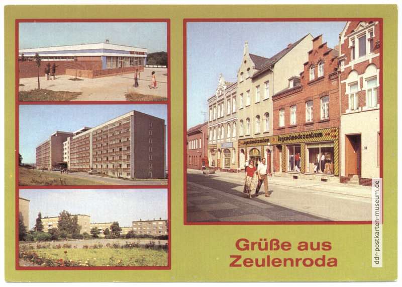 Im Wohngebiet Rötlein, FDGB-Erholungsheim, Neubaugebiet West, Jugendmodezentrum Wilhelm-Pieck-Straße - 1988 