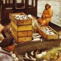Küstenfischer mit Fang auf dem Fischkutter bei Timmendorf (Insel Poel) - 19834