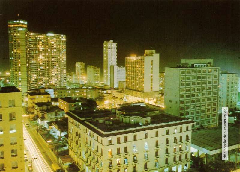 Havanna bei Nacht, Blick vom Hotel "Habana Libre" - 1987