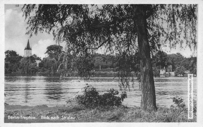 Blick vom Treptower Ufer nach Stralau - 1958