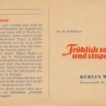 Drucksache für Antwort an Redaktion der Kinderzeitschrift "Fröhlich sein und singen" - 1954-Froesi-1