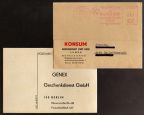Drucksachen für Antwort an Konsum-Genossenschaft in Halle und an GENEX-Geschenkdienst GmbH. - 1980 / 1975