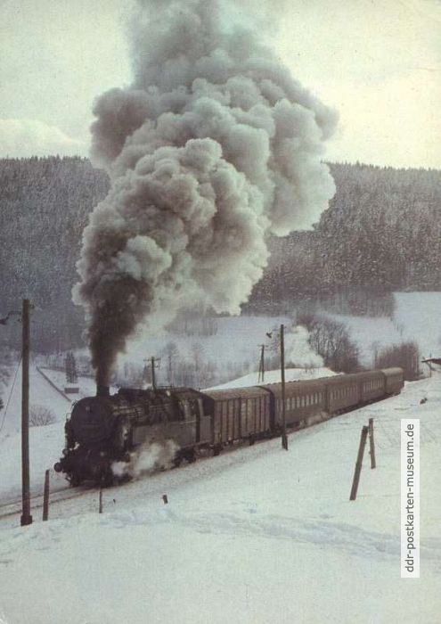Dampflok 95 0030-1 mit Personenzug P 18005 - 1983