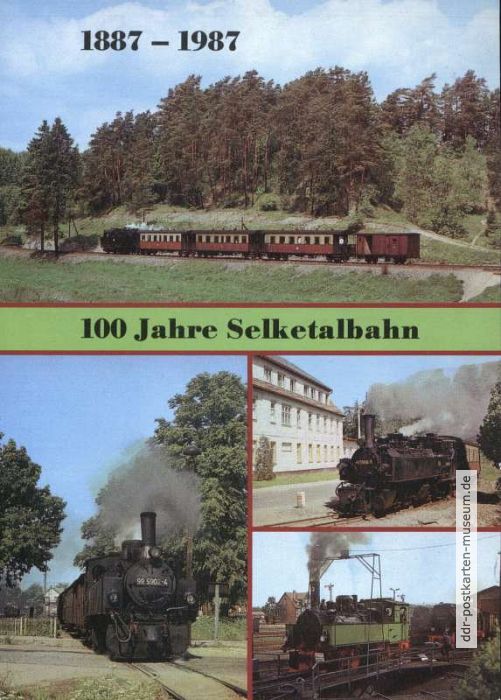 "100 Jahre Selketalbahn", Personenzug, Gernrode, Alexisbad, Traditionslok - 1987