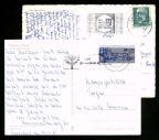 Postkarten mit Sonderstempel "50 Jahre Mitropa" 1967 und Dank an nette Serviererin 1981