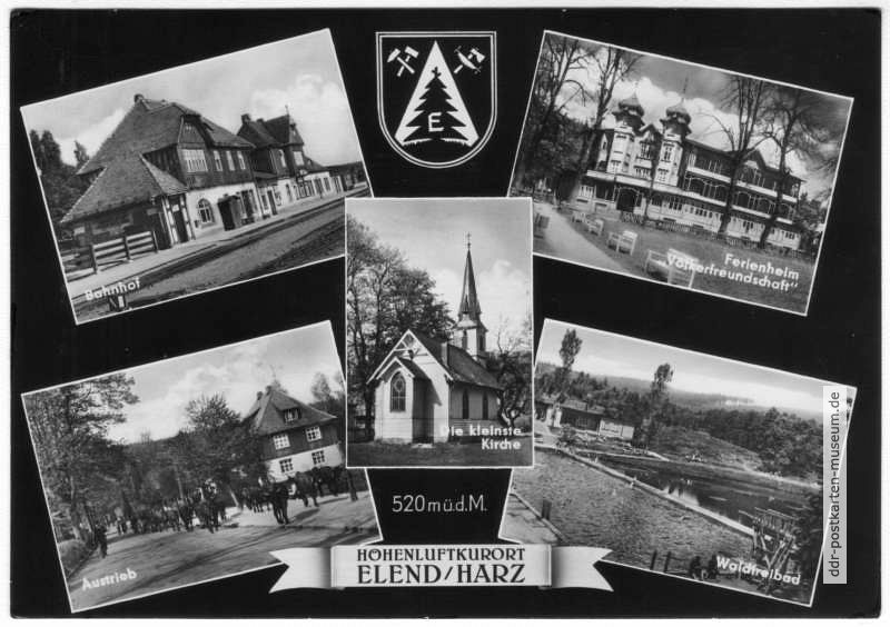 Bahnhof, Ferienheim, Viehaustrieb, Die kleinste Kirche, Waldfreibad - 1957