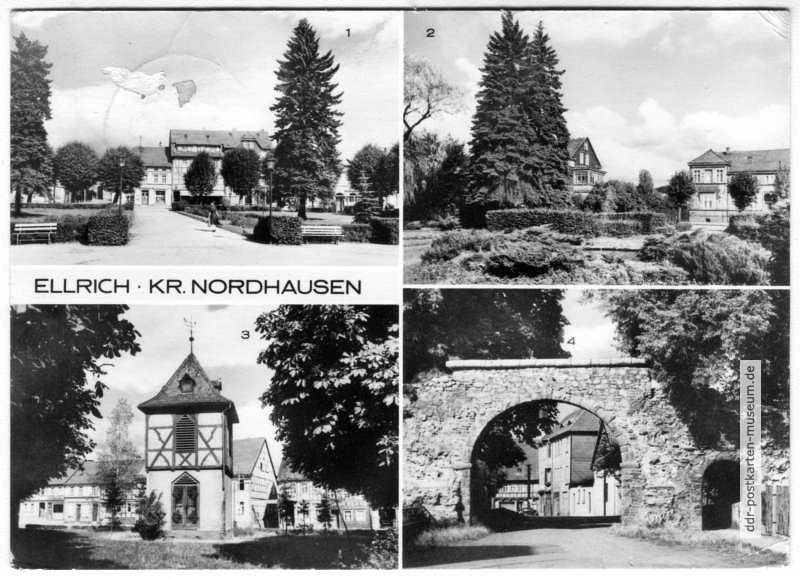 Platz der Einheit, Park, Glockenturm, Torbogen und Stadtmauer - 1970