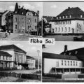 Rathaus, Postamt, Bahnhof, Lehrkombinat des VEB Baumwollspinnerei - 1965