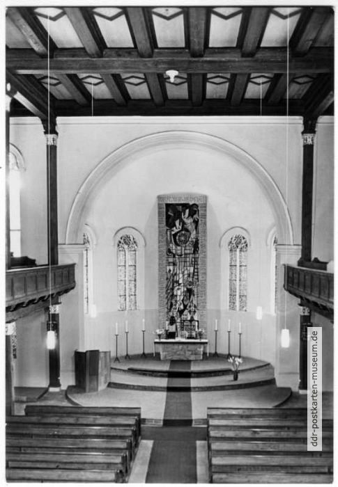 Evangelische Stadtkirche, Blick zum Altar - 1979