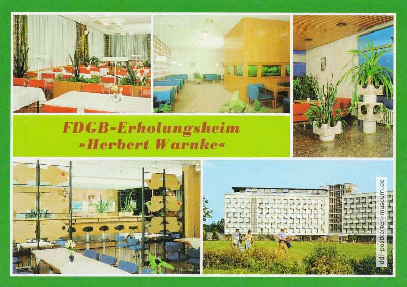 Klink, FDGB-Erholungsheim "Herbert Warnke" mit Großes Restaurant und Milchbar - 1983