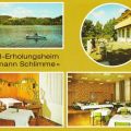 Saalburg, FDGB-Erholungsheim "Hermann Schlimme" mit Terrasse und Speisesaal - 1987