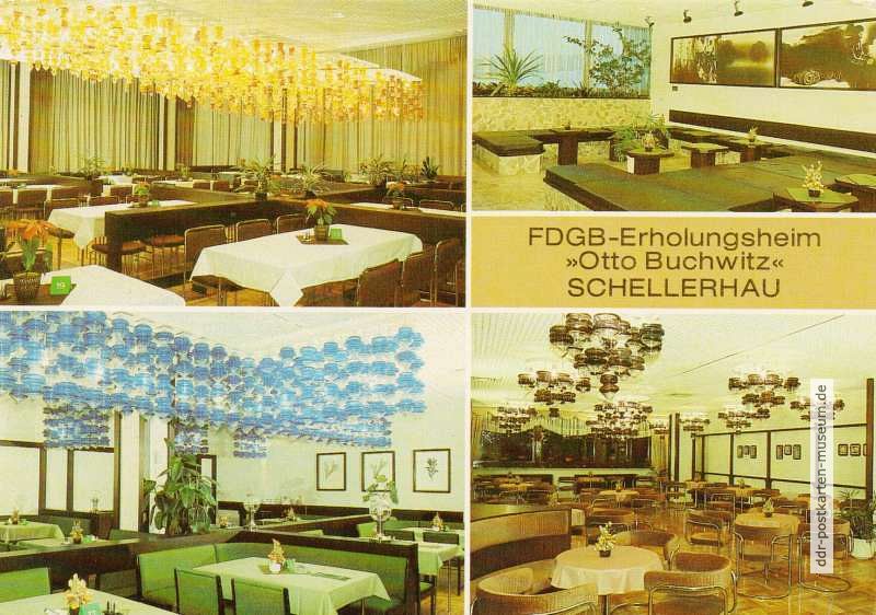 Schellerhau, FDGB-Erholungsheim "Otto Buchwitz" mit Speisesaal, Wintergarten und Cafe - 1986