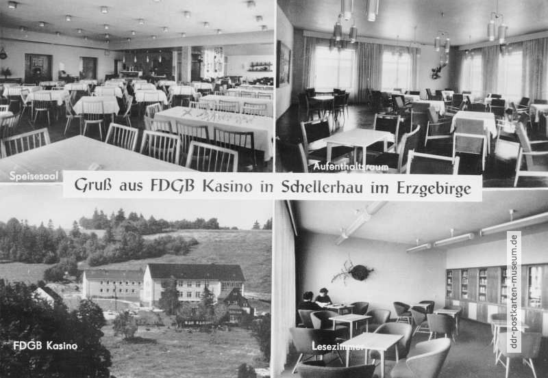 Schellerhau, FDGB-Kasino mit Speisesaal, Aufenthaltsraum und Lesezimmer - 1968