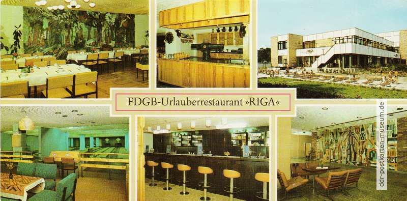 Binz, FDGB-Urlauberrestaurant "Riga" mit Restaurant, Bierkeller, Nachtbar und Kegelbahn - 1989