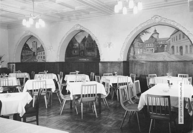 Wurzen, Speisesaal im "Hotel Stadt Wurzen" - 1972