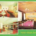 Zwickau, Hotel "Stadt Zwickau" mit Mokka-Snake-Bar, Foyer und Weinrestaurant - 1985
