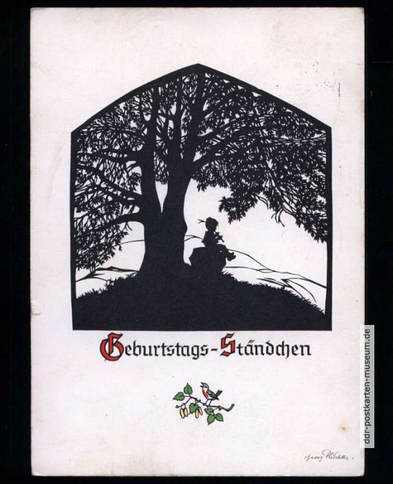 Scherenschnitt - Geburtstags-Ständchen - 1976