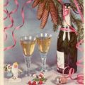 Viel Glück und Freude im Neuen Jahr (braune Schrift) - 1955