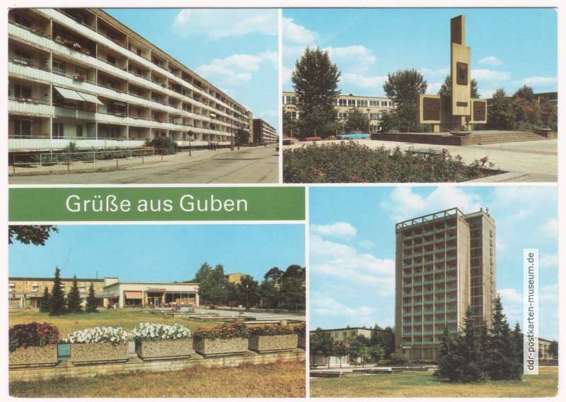 Wohnkomplex Obersprucke, Wilhelm-Pieck-Monument, Hochhaus - 1989