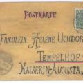 Selbstgefertigte Postkarte aus Schweinshaut von 1900
