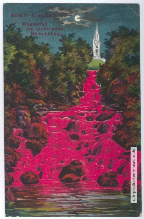 2. Ansichtskarte vom Kreuzberger Wasserfall, elektrisch