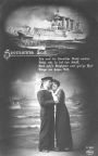 Fotopostkarte mit Heldenpoesie für die Marine "Seemans Los" - 1915