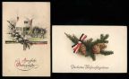 Ostergrußkarte und Weihnachtskarte mit Schwarz-weiß-roter Reichsflagge - 1915