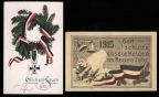 Neujahrsgrußkarten mit Schwarz-weiß-roter Reichsflagge - 1914 / 1915