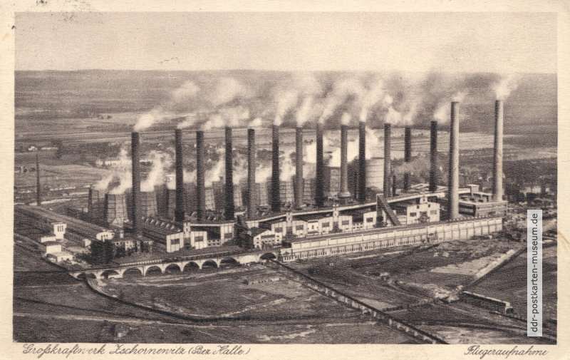 Fliegeraufnahme vom Großkraftwerk Zschornewitz (Bezirk Halle) - 1927