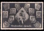 Fotopostkarte "Briefmarken-Sprache" mit Hindenburg-Marken - 1933