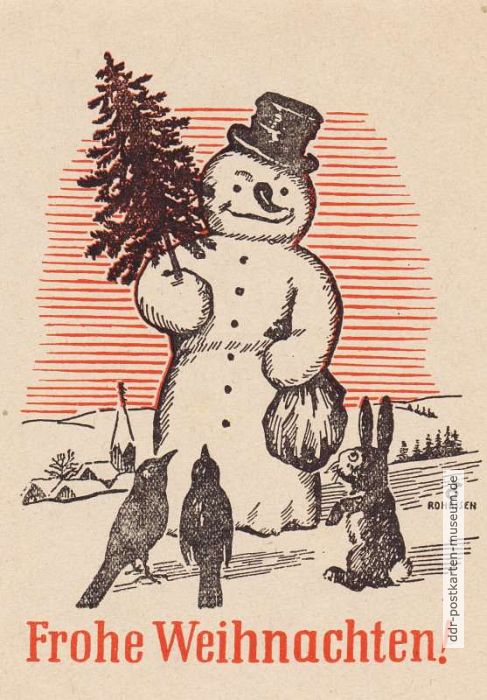 Erste Nachkriegskarte mit Weihnachtsgrüßen - 1945