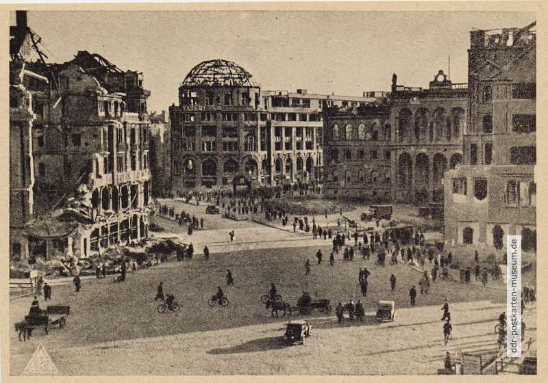 Erste Nachkriegsansichtskarte von Berlin Potsdamer Platz auf dickem Papier - 1946