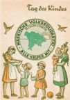Reklamepostkarte der Volkssolidarität Beeskow-Storkow zum "Tag des Kindes" - 1947