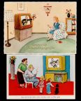 Fernsehezeitalter der ersten Jahre als Grußkartenmotiv in der BRD - 1956