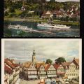 Nachcolorierte Fotopostkarte (oben) und Ansichtskarte im Mehrfarbendruck (BRD) - 1956