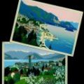 Motive vom Lago Maggiore auf handgemalten Ansichtskarten aus Italien - 1959