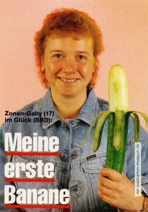 Satire-Postkarte vor der deutschen Wiedervereinigung - 1990
