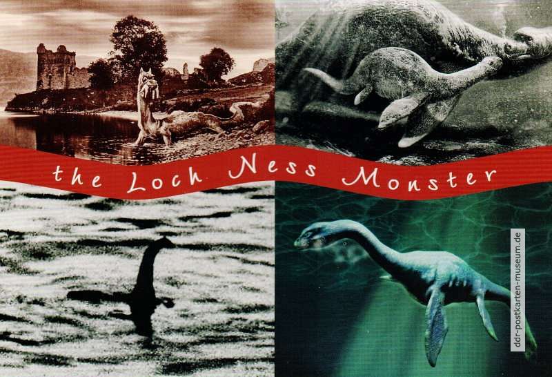 Schottische Souvenirpostkarte mit "Ungeheuer vom Loch Ness" - 2018