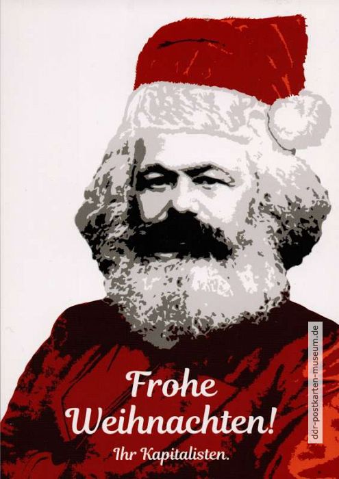 Weihnachtspostkarte mit Bildnis von Karl Marx - 2018