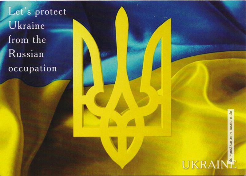 Propagandapostkarte aus der Ukraine gegen Russische Okkupation, 2023