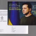 Antikriegspostkarte aus der Ukraine mit Präsident Selenski, 2023