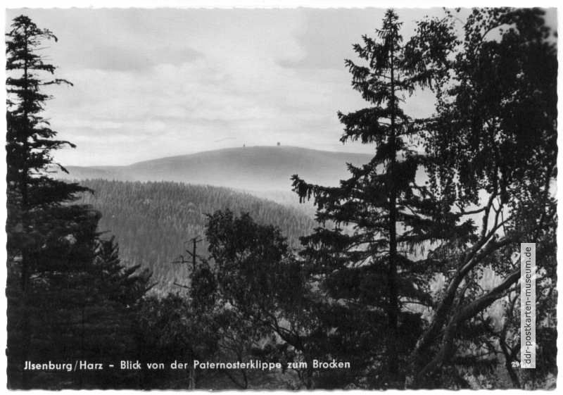 Blick von der Paternosterklippe zum Brocken - 1961