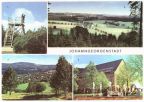 Am Hochmoor, Blick auf Oberjugel, Blick auf Stadtteil Mittelstädt, Wismut-Kaufhaus - 1978