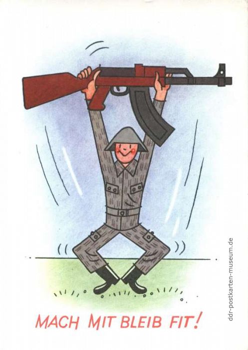 Harry Berein, Militärgrußkarte "Mach mit bleib fit !" - 1976