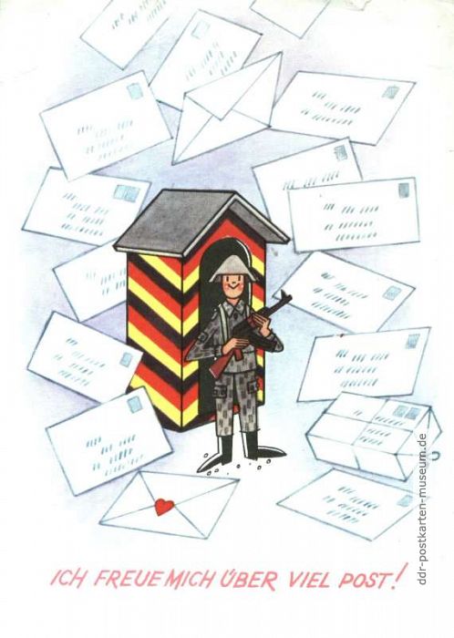Harry Berein, Militärgrußkarte "Ich freue mich über viel Post !" - 1976