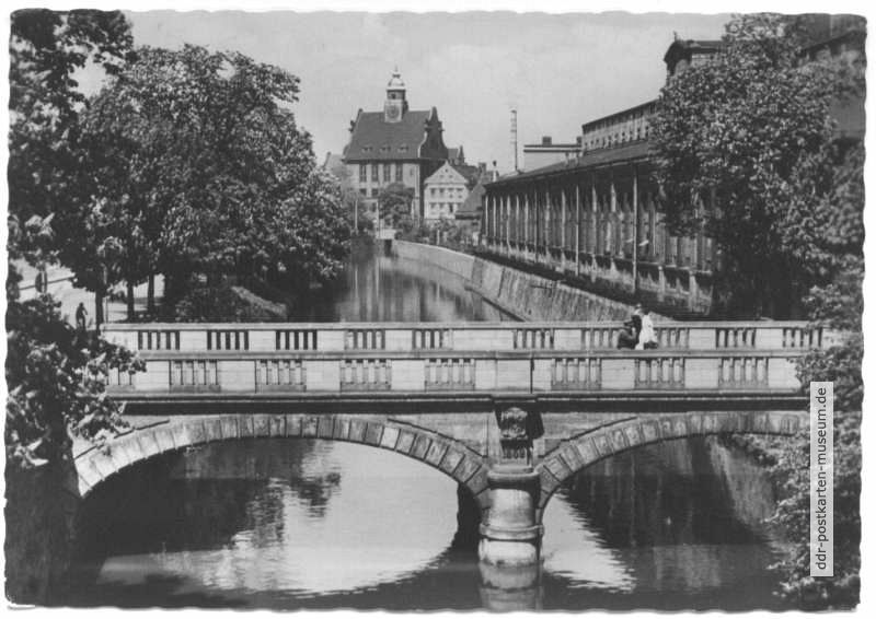 Brücke an der Markthalle über die Chemnitz - 1960
