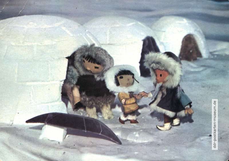 Karte 6195 von 1966, Unser Sandmännchen bei den Eskimokindern